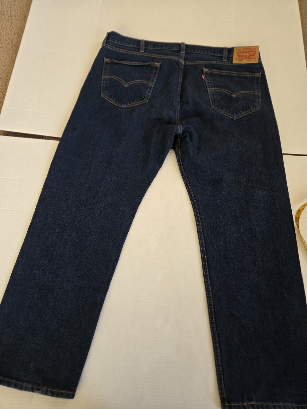 Levi's 505 Straight Men’s Jeans in Dark Blue with Yellow Stitching
